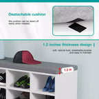 Banc à chaussures BestMassage, meuble de rangement pour chaussures, banc d'entrée avec coussin