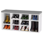 Banc à chaussures BestMassage, meuble de rangement pour chaussures, banc d'entrée avec coussin