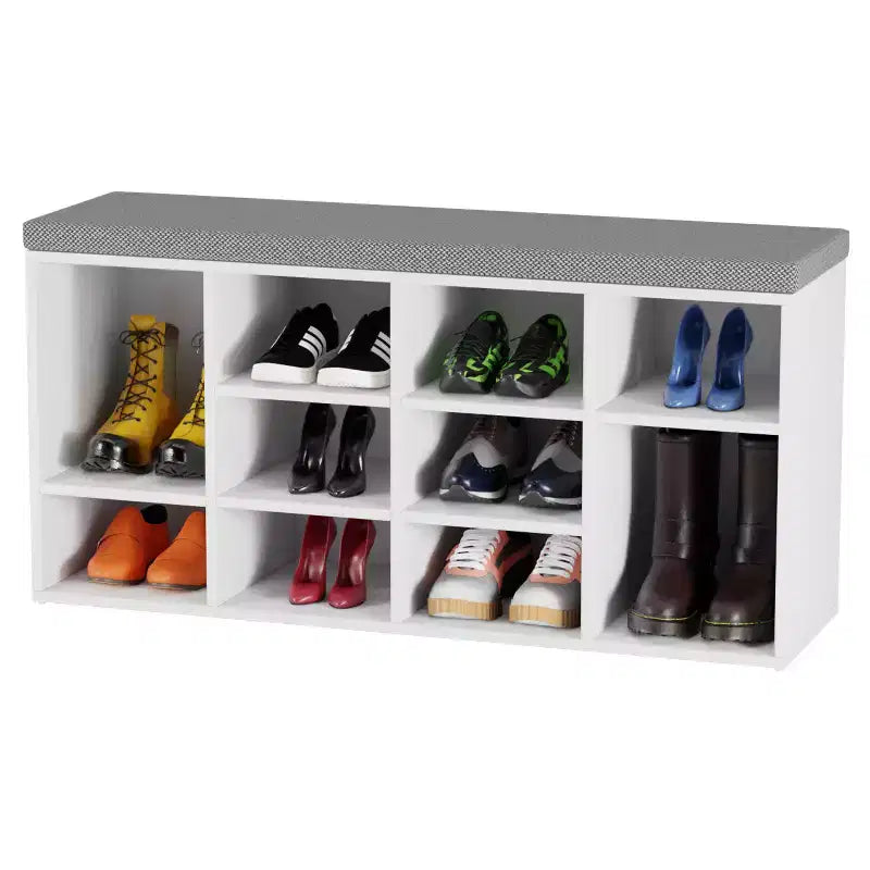 Banc à chaussures BestMassage, meuble de rangement pour chaussures, banc d'entrée avec coussin