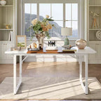 PINMOCO Bureau d'angle de 63 pouces pour la maison, bureau d'ordinateur moderne avec plateau en bois imperméable et cadre en métal pour salle d'étude