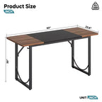PINMOCO Bureau d'angle de 63 pouces pour la maison, bureau d'ordinateur moderne avec plateau en bois imperméable et cadre en métal pour salle d'étude