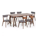 Ensemble de salle à manger 7 pièces Christopher Knight Home Chazz en tissu de style Mid-Century Modern