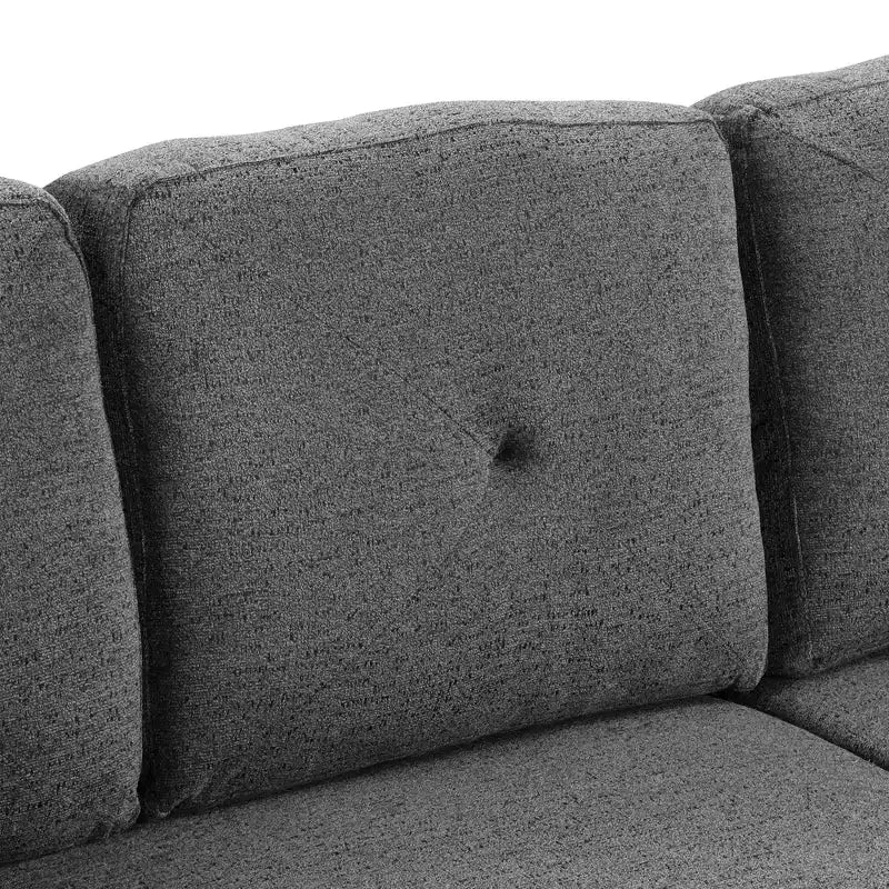 Canapé d'angle convertible réversible en L avec chaise longue de rangement, étagère latérale et 2 tabourets – Canapé-lit gigogne pour salon