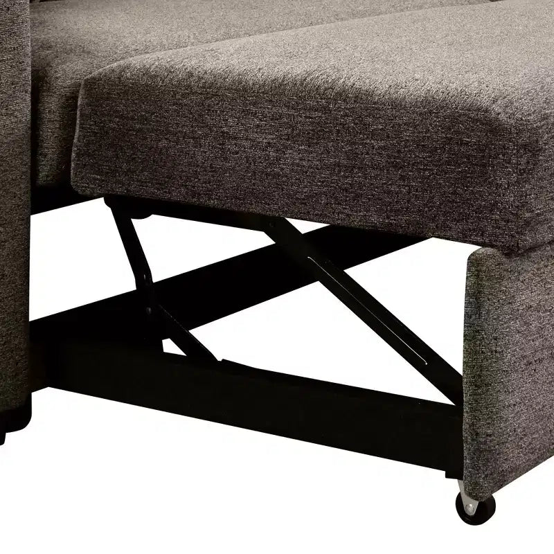 Canapé d'angle convertible réversible en L avec chaise longue de rangement, étagère latérale et 2 tabourets – Canapé-lit gigogne pour salon