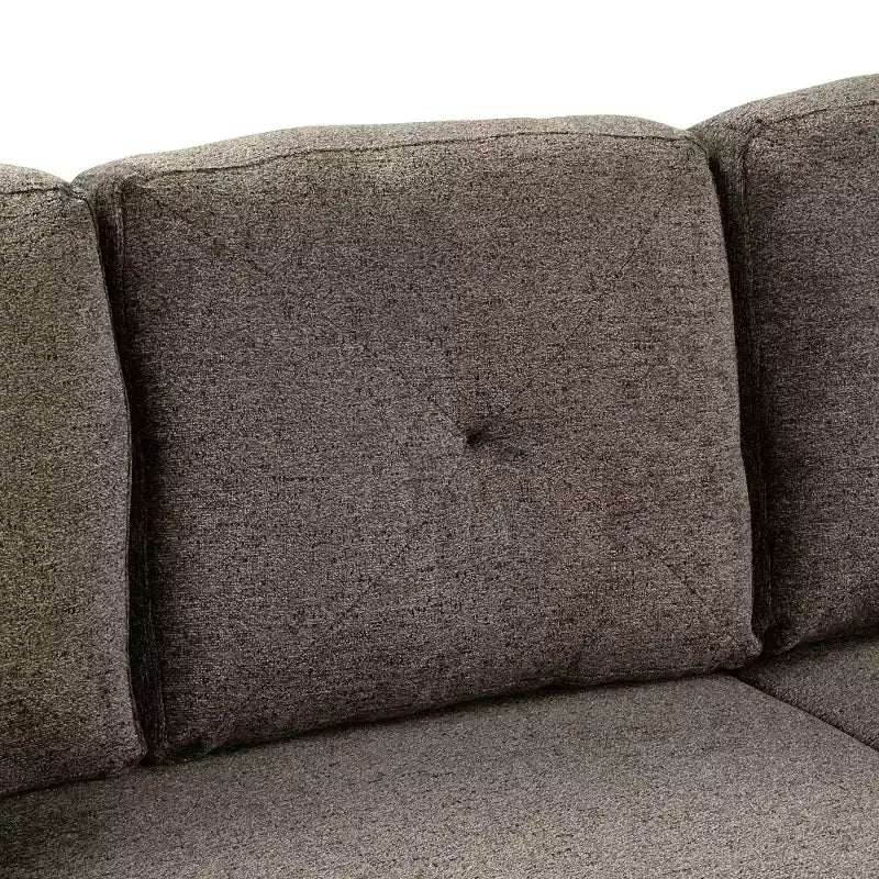 Canapé d'angle convertible réversible en L avec chaise longue de rangement, étagère latérale et 2 tabourets – Canapé-lit gigogne pour salon