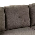 Canapé d'angle convertible réversible en L avec chaise longue de rangement, étagère latérale et 2 tabourets – Canapé-lit gigogne pour salon