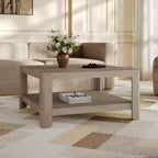 Table basse carrée à double couche de style moderne d'intérieur Cletes de Christopher Knight Home