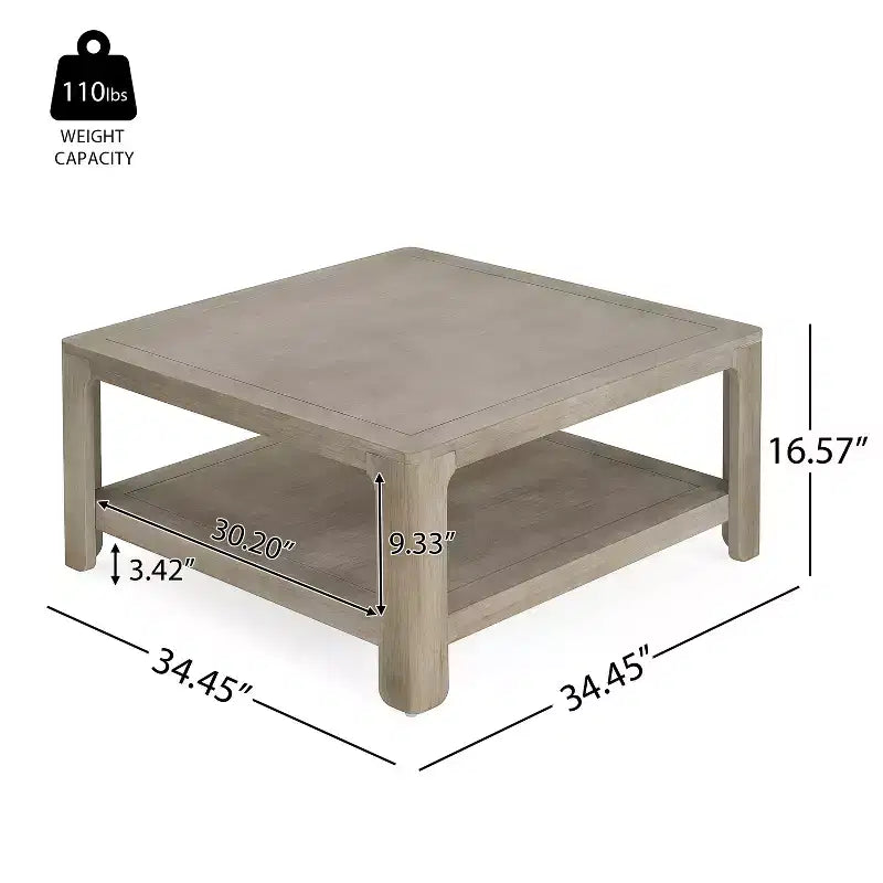 Table basse carrée à double couche de style moderne d'intérieur Cletes de Christopher Knight Home
