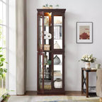 Meuble d'exposition en verre éclairé Vatros, vitrine, armoire de rangement en verre