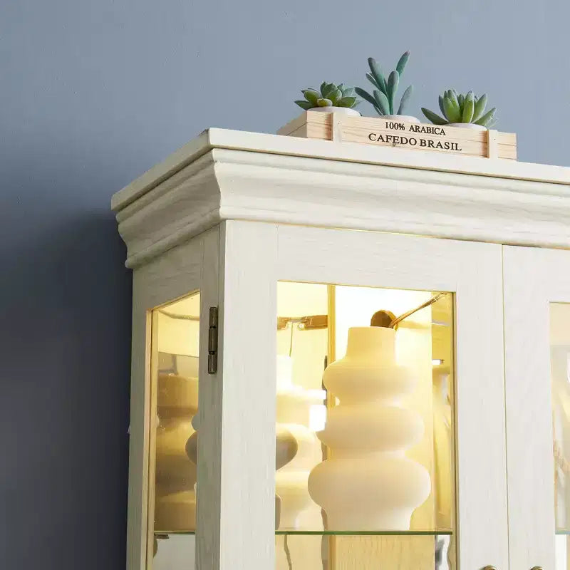 Meuble d'exposition en verre éclairé Vatros, vitrine, armoire de rangement en verre