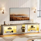 Meuble TV Bestier 70'' avec LED pour téléviseurs jusqu'à 75'', meuble de divertissement pour salon