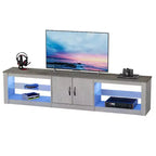 Meuble TV Bestier 70'' avec LED pour téléviseurs jusqu'à 75'', meuble de divertissement pour salon