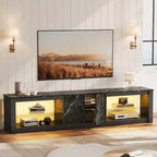 Meuble TV Bestier 70'' avec LED pour téléviseurs jusqu'à 75'', meuble de divertissement pour salon