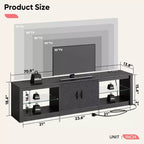 Meuble TV Bestier 70'' avec LED pour téléviseurs jusqu'à 75'', meuble de divertissement pour salon