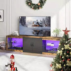 Meuble TV Bestier 70'' avec LED pour téléviseurs jusqu'à 75'', meuble de divertissement pour salon