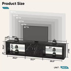 Meuble TV Bestier 70'' avec LED pour téléviseurs jusqu'à 75'', meuble de divertissement pour salon