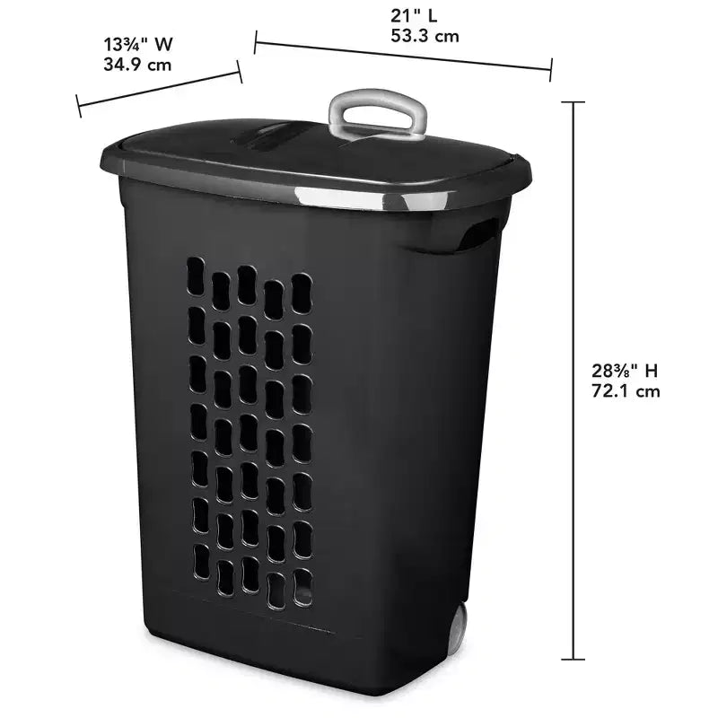 Panier à linge à roulettes Sterilite Ultra, bac à vêtements en plastique, noir, lot de 24