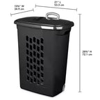 Panier à linge à roulettes Sterilite Ultra, bac à vêtements en plastique, noir, lot de 24