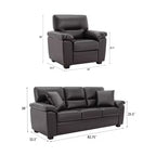 Canapé et fauteuil en similicuir, canapé grand confort pour salon-Morden Fort