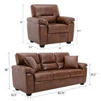 Canapé et fauteuil en similicuir, canapé grand confort pour salon-Morden Fort