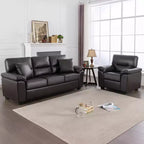 Canapé et fauteuil en similicuir, canapé grand confort pour salon-Morden Fort