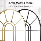 Miroir Mural Doré avec Double Arc à Angle Droit, Design en Fer Forgé