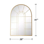 Miroir Mural Doré avec Double Arc à Angle Droit, Design en Fer Forgé