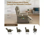 Fauteuil inclinable électrique Bestier Power Lift pour personnes âgées, inclinable électrique à angle réglable avec triple moteur, pochette latérale et fauteuil inclinable doux pour salon et chambre à coucher