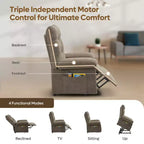 Fauteuil inclinable électrique Bestier Power Lift pour personnes âgées, inclinable électrique à angle réglable avec triple moteur, pochette latérale et fauteuil inclinable doux pour salon et chambre à coucher