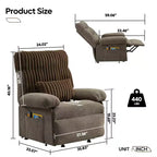 Fauteuil inclinable électrique Bestier Power Lift pour personnes âgées, inclinable électrique à angle réglable avec triple moteur, pochette latérale et fauteuil inclinable doux pour salon et chambre à coucher