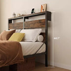 Lit double Bestier avec lumières LED et station de recharge – Tête de lit haute, rangement sous le lit, silencieux, montage facile