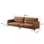 Canapé moderne Luck Live Contemporary de 220 cm en cuir véritable huilé, structure solide, confortable au toucher.