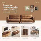Canapé moderne Luck Live Contemporary de 220 cm en cuir véritable huilé, structure solide, confortable au toucher.