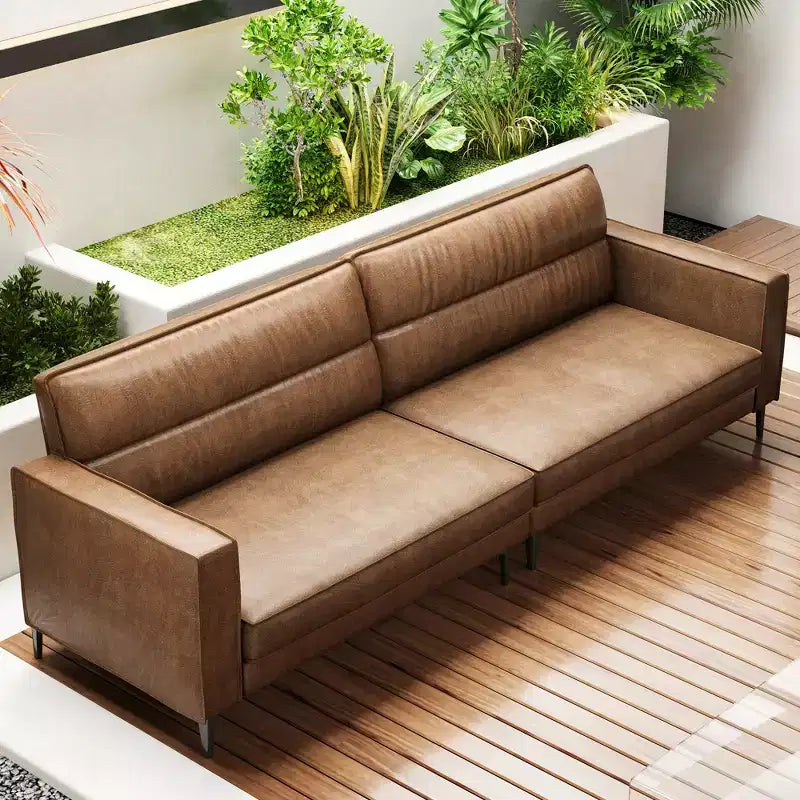 Canapé moderne Luck Live Contemporary de 220 cm en cuir véritable huilé, structure solide, confortable au toucher.