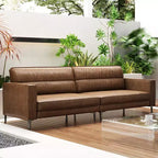 Canapé moderne Luck Live Contemporary de 220 cm en cuir véritable huilé, structure solide, confortable au toucher.