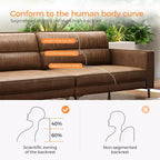 Canapé moderne Luck Live Contemporary de 220 cm en cuir véritable huilé, structure solide, confortable au toucher.
