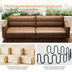 Canapé moderne Luck Live Contemporary de 220 cm en cuir véritable huilé, structure solide, confortable au toucher.