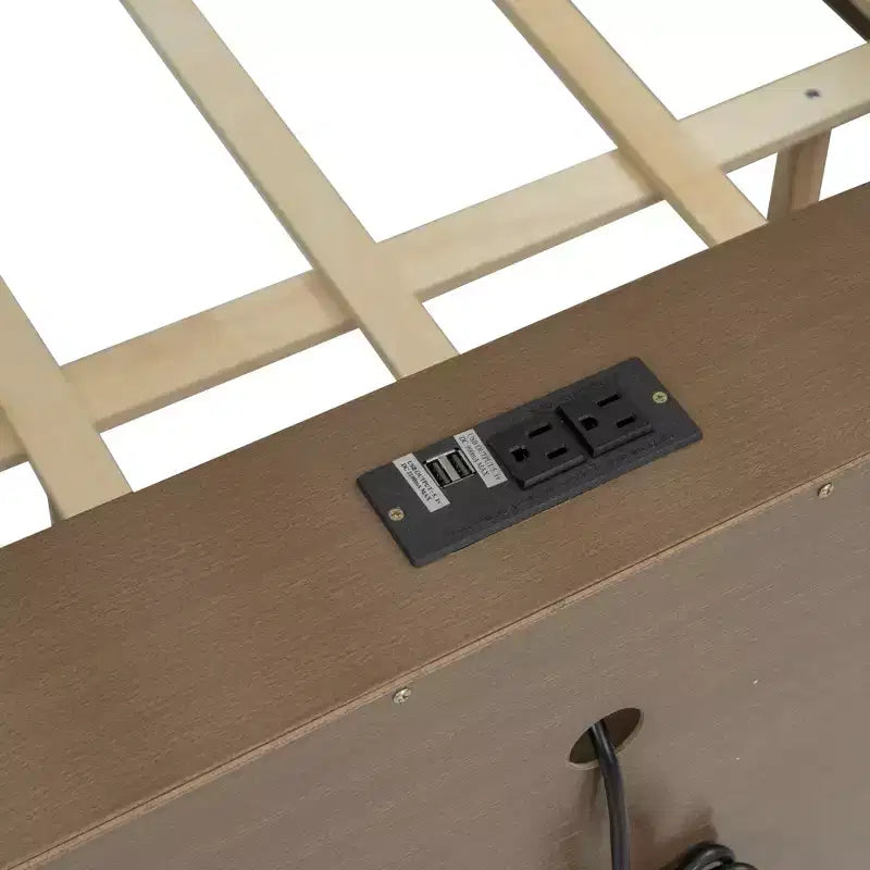 Lit superposé double XL/grand XL sur grand lit avec armoires de rangement et ports USB, construction robuste en bois de pin - ModernLuxe