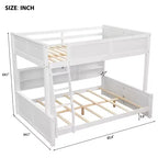 Lit superposé double XL/grand XL sur grand lit avec armoires de rangement et ports USB, construction robuste en bois de pin - ModernLuxe