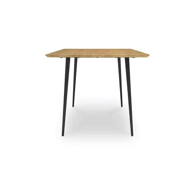 Table à manger rectangulaire moderne Gretlynn de Signature Design by Ashley - Bois clair naturel avec pieds en métal noir - 6 places