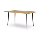 Table à manger rectangulaire moderne Gretlynn de Signature Design by Ashley - Bois clair naturel avec pieds en métal noir - 6 places