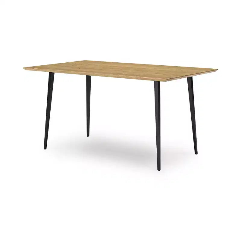 Table à manger rectangulaire moderne Gretlynn de Signature Design by Ashley - Bois clair naturel avec pieds en métal noir - 6 places