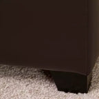 GDFStudio Brunello Pouf de rangement contemporain en cuir collé avec plateau, marron chocolat/marron foncé