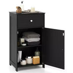 Costway Meuble de Rangement sur Pied pour Salle de Bain Armoire Tiroir Étagère Serviette de Bain Blanc/Gris/Noir