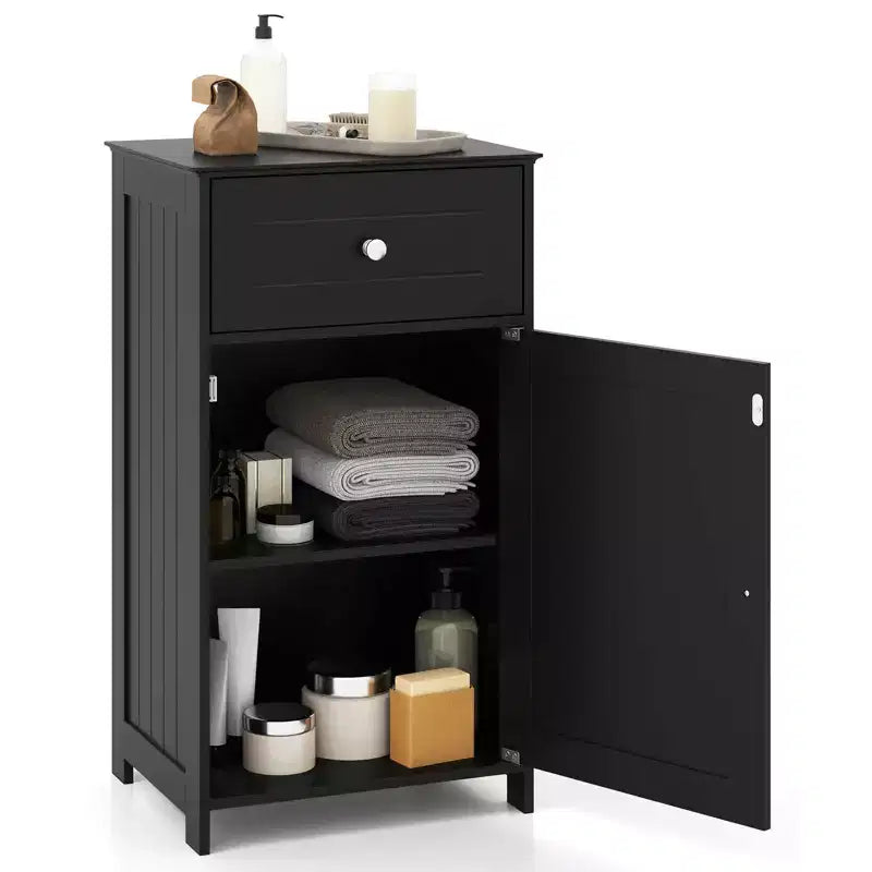 Costway Meuble de Rangement sur Pied pour Salle de Bain Armoire Tiroir Étagère Serviette de Bain Blanc/Gris/Noir