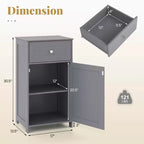Costway Meuble de Rangement sur Pied pour Salle de Bain Armoire Tiroir Étagère Serviette de Bain Blanc/Gris/Noir