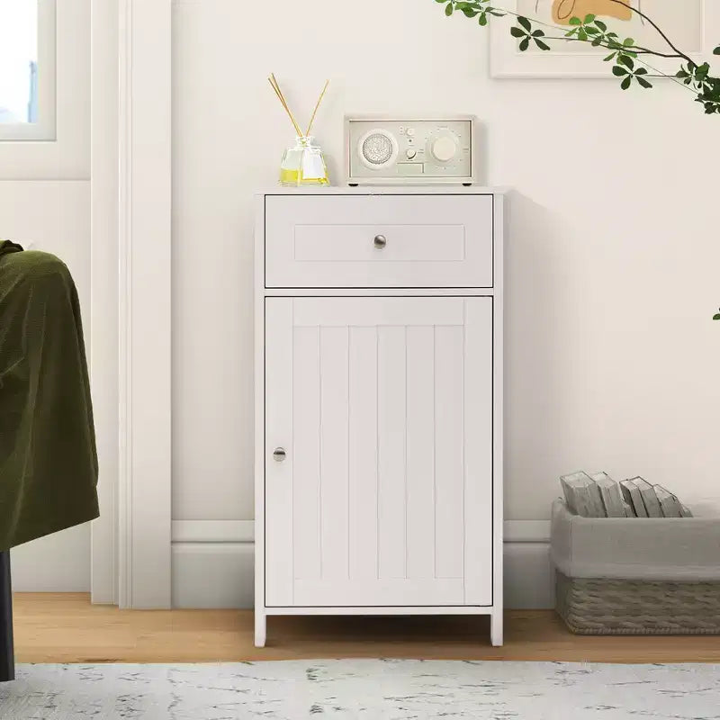 Costway Meuble de Rangement sur Pied pour Salle de Bain Armoire Tiroir Étagère Serviette de Bain Blanc/Gris/Noir