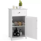 Costway Meuble de Rangement sur Pied pour Salle de Bain Armoire Tiroir Étagère Serviette de Bain Blanc/Gris/Noir