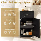 Costway Meuble de Rangement sur Pied pour Salle de Bain Armoire Tiroir Étagère Serviette de Bain Blanc/Gris/Noir