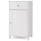 Costway Meuble de Rangement sur Pied pour Salle de Bain Armoire Tiroir Étagère Serviette de Bain Blanc/Gris/Noir
